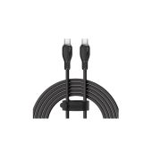 Baseus Pudding Series USB-C to USB-C 100W gyorstöltő és adatkábel, 1.2m, fekete, 100W, USB-C, gyorstöltés