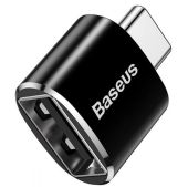 Baseus Mini USB-A anya to USB-C apa OTG adapter, Fekete, OTG, USB-C, USB-A, 2.4A