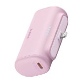 Baseus Compact Power Bank 5000mAh 20W beépített Lightning csatlakozóval, rózsaszín - Power bank