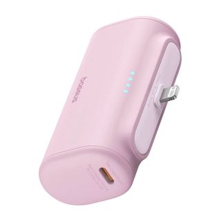 Baseus Compact Power Bank 5000mAh 20W beépített Lightning csatlakozóval, rózsaszín