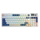 AULA F98 PRO V3 Tri-Mode Vezeték Nélküli Mechanikus Gamer Billentyűzet - Fehér-Kék