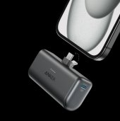 Anker Nano Power Bank 5000mAh, 22.5W, Beépített USB-C, Fekete