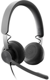 Logitech Zone Wired MS Mikrofonos Fejhallgató - Grafitszürke, vezetékes, stereo, headset