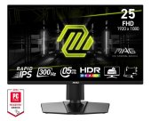 MSI MAG 255PXF 24,5" FHD Rapid IPS 300Hz Gamer Monitor, 1920x1080, 0.5ms, Pivot, fekete