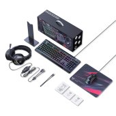 Onikuma TZ5006 5 az 1-ben Gamer csomag - Fekete, Színes, Normál, vezetékes, +egér