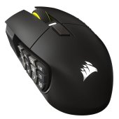 Corsair Scimitar Elite Wireless SE Gamer Egér, Vezeték nélküli, Bluetooth, 33000 DPI, 16 gomb