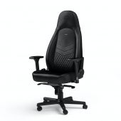 Noblechairs ICON Real Leather Black Gamer Szék - 2 év garancia - Gamer szék