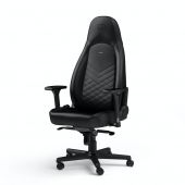 Noblechairs ICON Black and Black Gamer Szék, Műbőr, 150 kg, 4D könyöktámasz