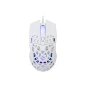 White Shark Caradoc Vezetékes Gamer Egér - Fehér, 7200 DPI, RGB, 7 gombos