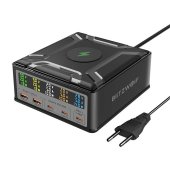BlitzWolf BW-S28 asztali töltő, 2xUSB-A, 3xUSB-C, fekete