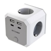 BlitzWolf BW-EC2 8 az 1-ben aljzat, hálózati elosztó, 4xAC, 2xUSB-A, 2xUSB-C