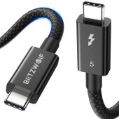 BlitzWolf BW-HDC8 USB-C kábel, 240W, 0.5m, fekete
