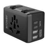BlitzWolf BW-TA1 4 az 1-ben utazós adapter 20W fekete