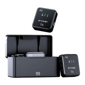 BlitzWolf BW-SX63 vezeték nélküli mikrofon, 1000mAh, fekete, csiptetős, zajszűrős