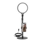 Neewer R06 18 cm-es kerek LED-es telefonos szelfikészlet, körlámpa, telefontartó, USB