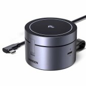 UGREEN W712 MagFlow 3 az 1-ben Mágneses Vezeték nélküli Töltő - Fekete - Vezeték nélküli telefontöltők