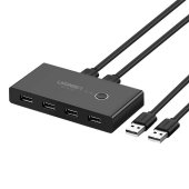 UGREEN 30767 USB 2.0 KVM Switch 2x4 - Fekete - Video adapter / KVM / HDMI eszköz